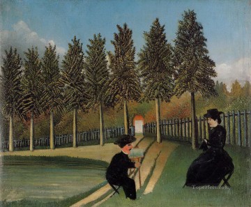 妻を描く画家 1905年 アンリ・ルソー ポスト印象派 素朴原始主義 Oil Paintings